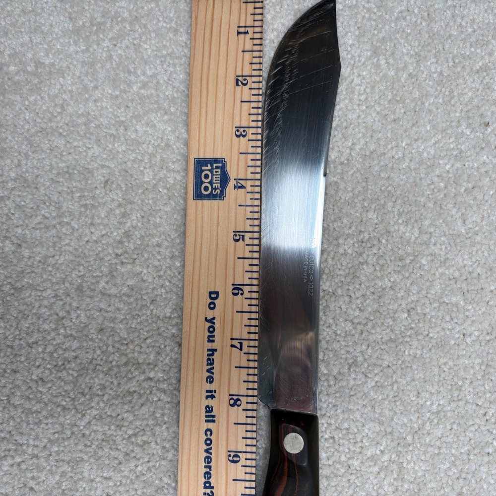 Cutco 1022 Butcher Knife 8 Inch Blade Classic Brown Woodgrain Handle USA ASIS - Picture 6 of 6